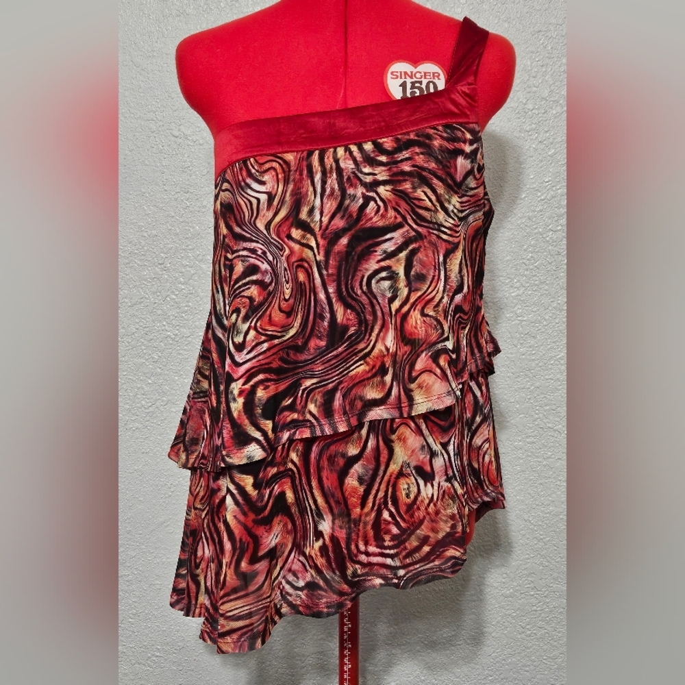 One Shoulder Burgundy Top